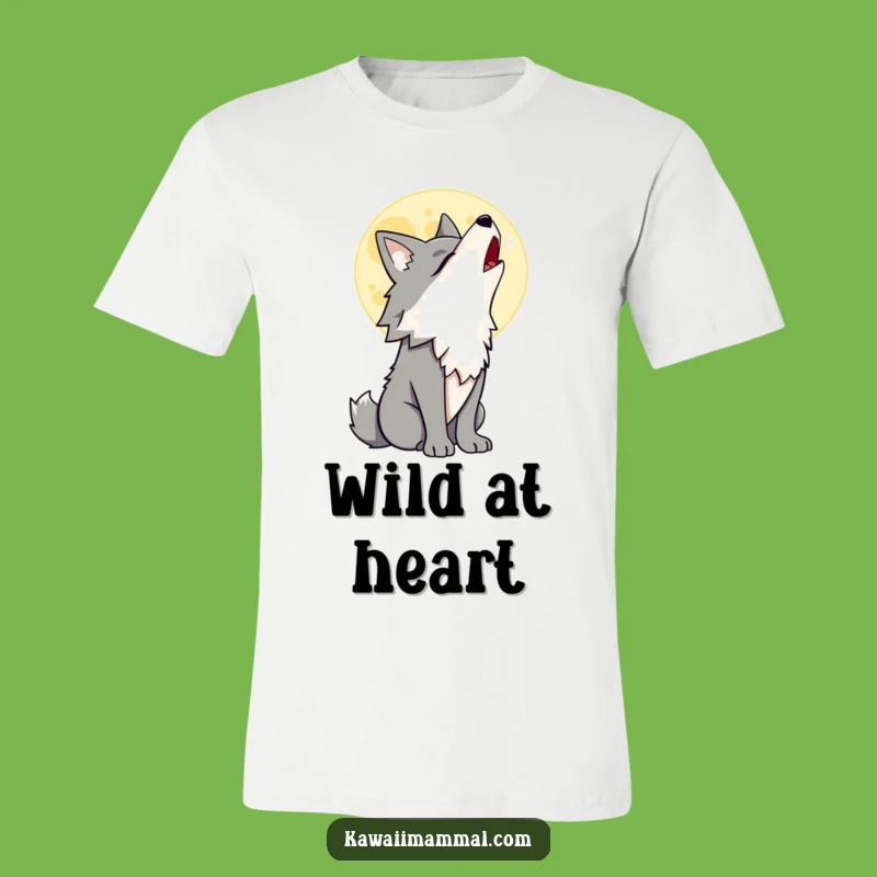 Funny Wolf T-Shirt: Howling at Moon Character, Bold Animal Apparel, Great Gift