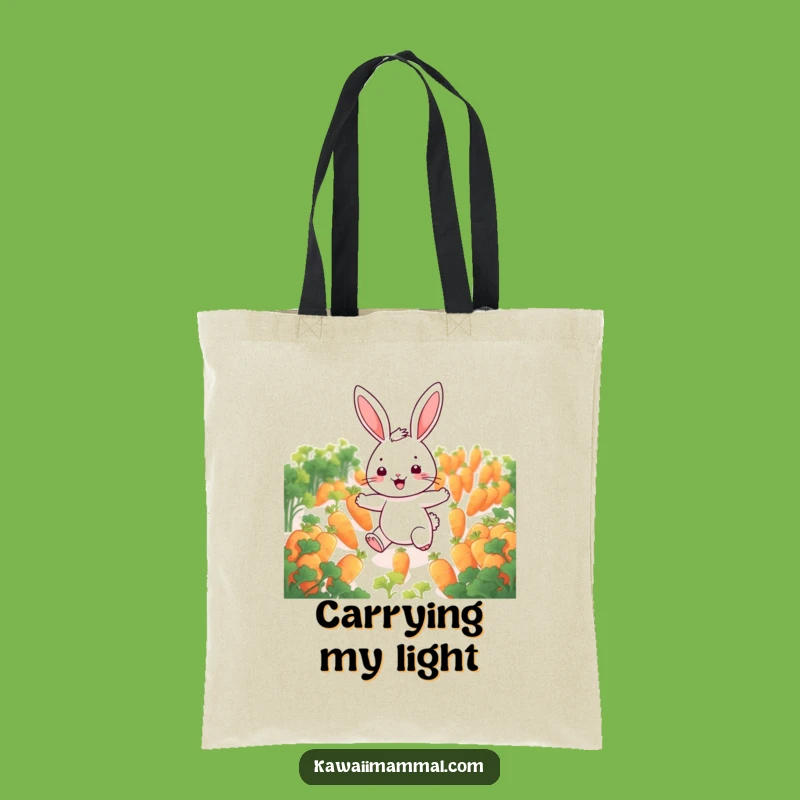 Funny Glowing Carrot Rabbit Tote Bag: Cheerful Adventure for Everyday Errands