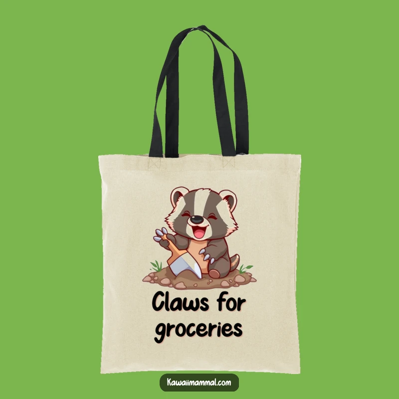 Funny Badger Tote Bag: Delighted Digging Character, Practical & Humorous Carrier, Ideal Gift