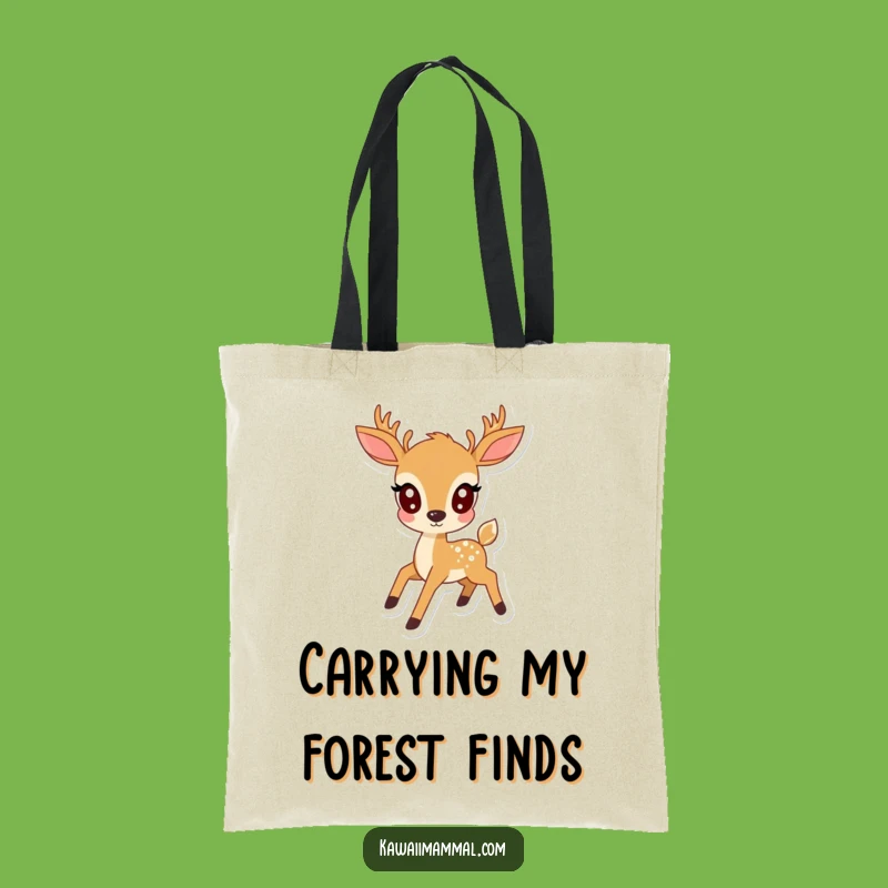 Funny Kawaii Deer Prancing Tote Bag: Stylish & Cute Woodland Accessory