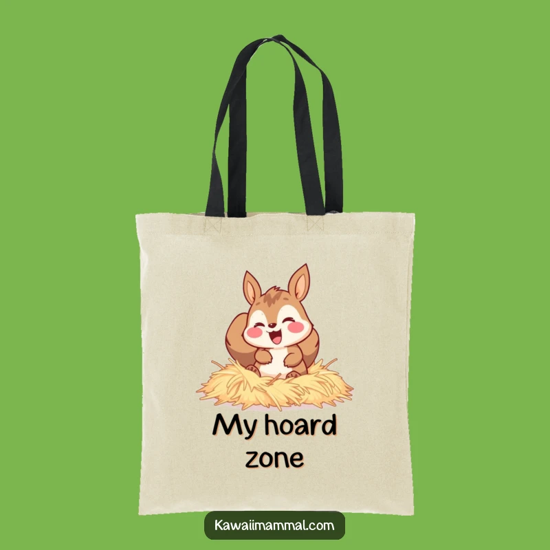 Funny Squirrel Hay Burrow Tote Bag: Carry your treasures with cozy charm!