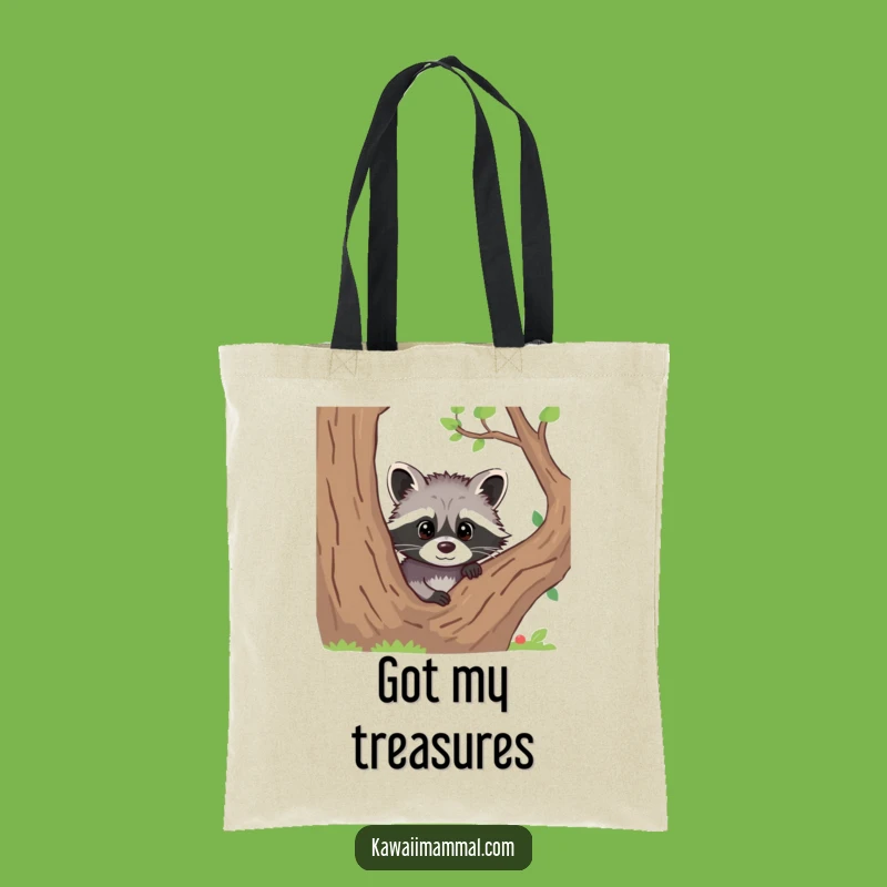Funny Raccoon Peeking Tote Bag: Carry Your Curiosity with Charming Style